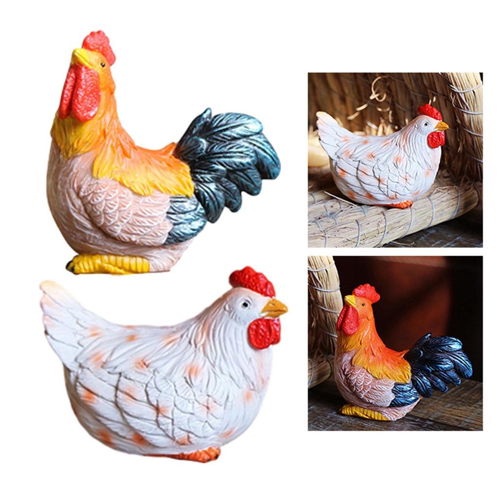 Trädgårdsstatyer Kyckling Skulptur, Konst Hantverk Konstverk Djurfigurer för Gård