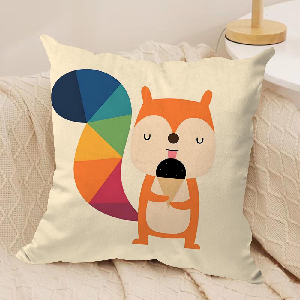 Cartoon Animals Cushion Cover Pillowcase Ultra Soft Skin Friendly Fabric Cloud Like Comfort  Concealed Zipper