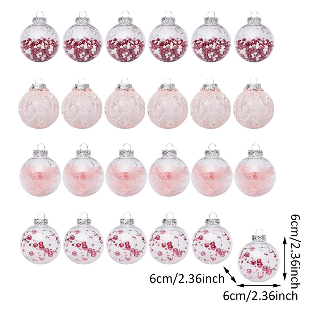 Christmas Ball Ornaments 24 Pieces Clear Christmas Balls Holiday Decorations for Home Party Supplies Room Offices Dormitory