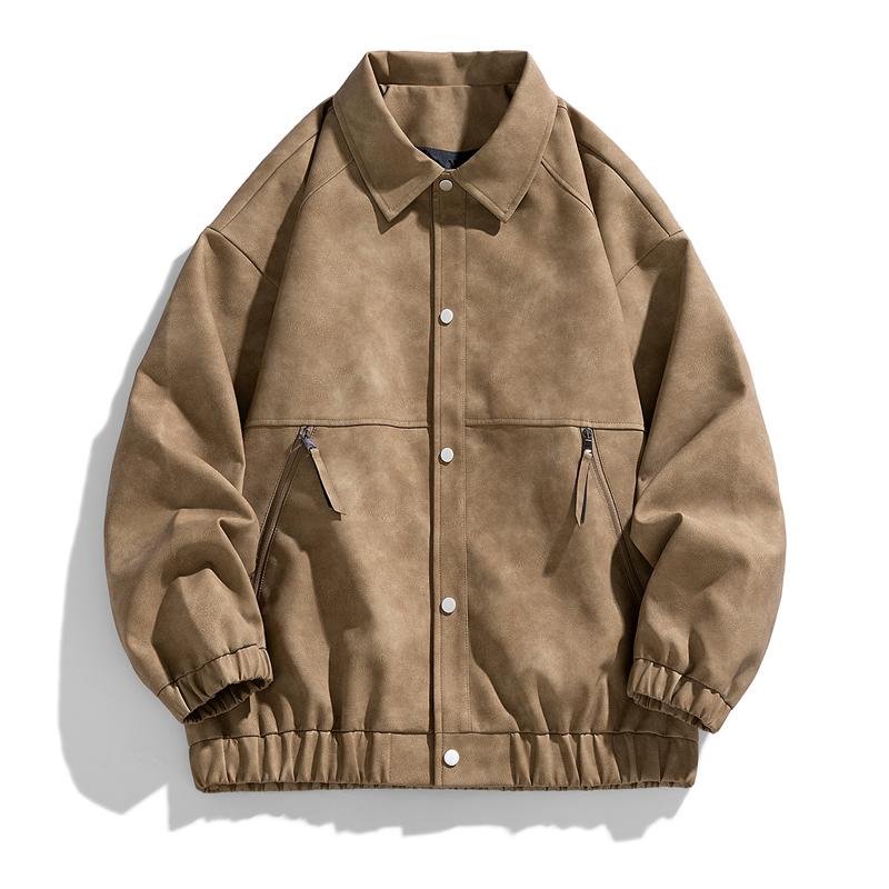 New Leather Jacket Motorcycle Spring and Autumn New Men's Lapel Casual Jacket