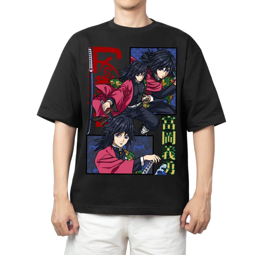 Demon Slayer Tanjiro Kamado Hinokami Kagura with Japanese Text Anime Print T Shirt Men 2026 Summer Casual Streetwear