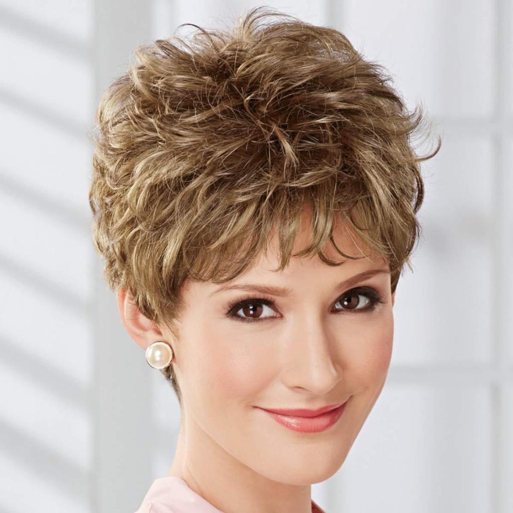 Peruci Scurte Naturale Pufoase Blonde Păr Moale Zilnic Cosplay Gri Argintiu Șaten Auriu Ondulat Păr Sintetic Fibră Rezistentă la Căldură