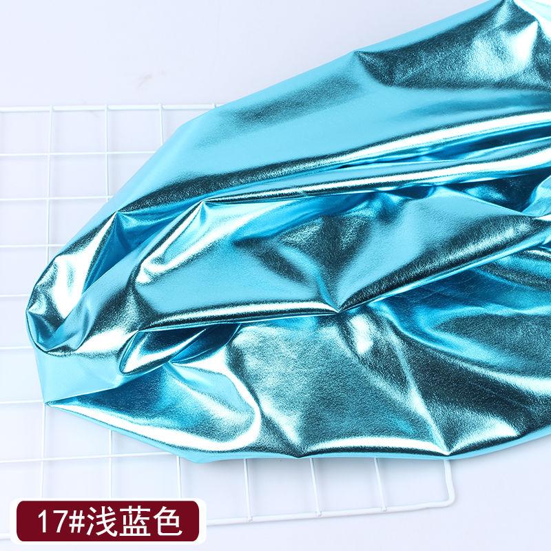 Elastic Golden Reflective Fabric By The Meter for Stage Clothes Hats Decoration Sewing Plain Bronzing Cloth Smooth Skin-friendly