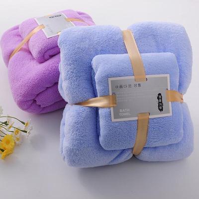Mutter-Kind Korallenfleece Badetuch-Set - Weich, Dick, Saugfähig, 300g, Große Größe für den Heimgebrauch