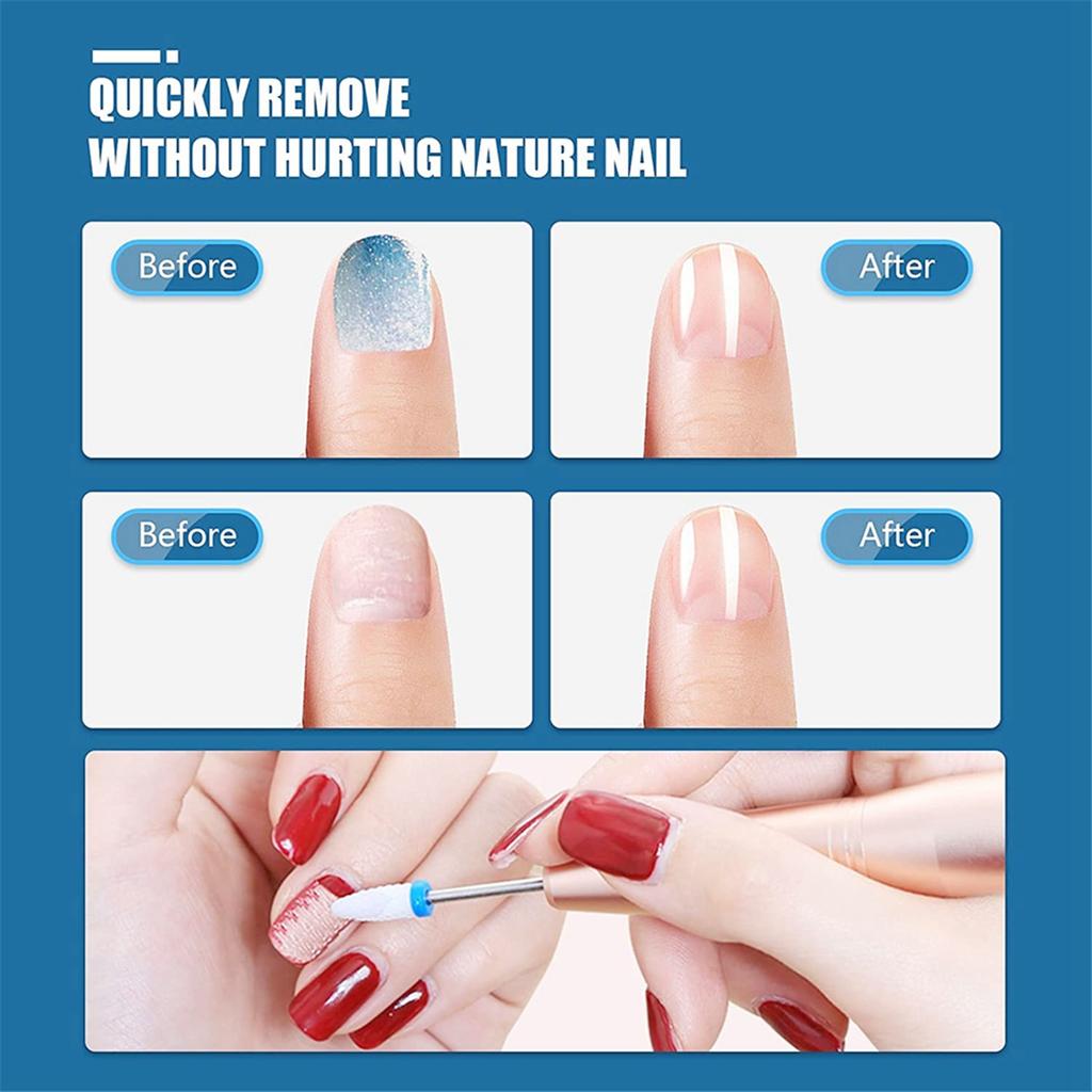 19pcs Nail Drill Bits Sets, 3/32 Inch Diamond Cuticle Electric Nail File and Ceramic Acrylic Gel Nail Bit Kit, Acrylic