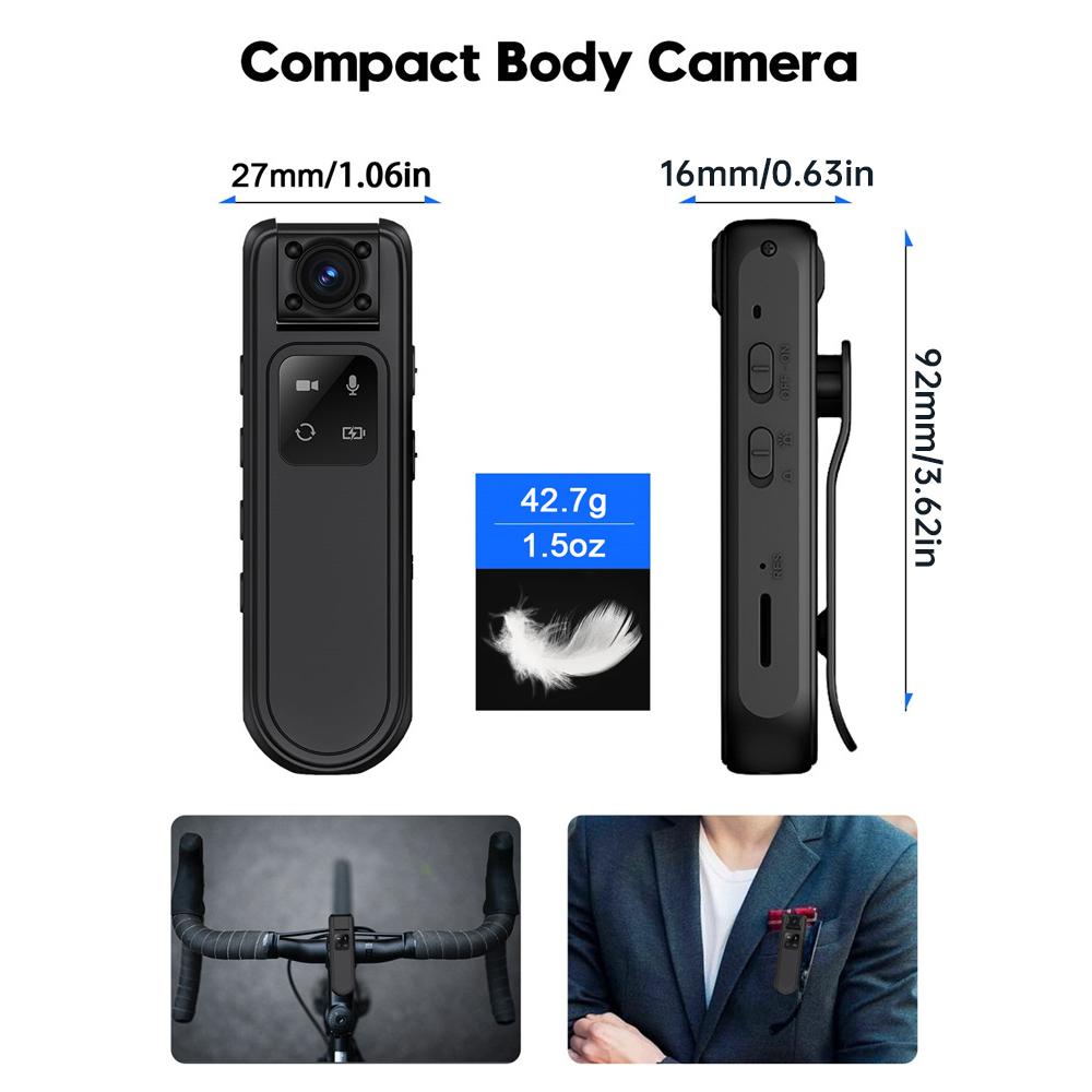 2K HD Mini Camera WiFi 180° Rotatable Lens Outdoor Sport Video Recorder Night Vision Police Body Cam Back Clip Long Battery Life