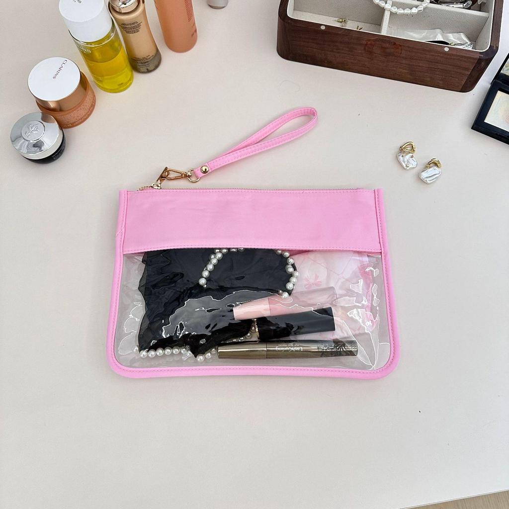 Transparente wasserdichte Reise-Kosmetik- und Snacktasche aus PVC - Großes Fassungsvermögen