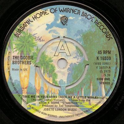 7-Zoll Schallplatte DOOBIE BROTHERS - Nimm mich in deine Arme (Rock Me A Lit K16559 Warner Bros. Re 1975 UK Rock Gebraucht