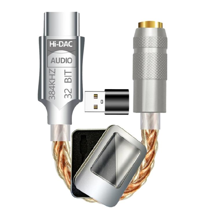 

USB C DAC 32bit 384KHz USB C to 3.5mm Adapter with ALC5686 Chip USB C Headphone