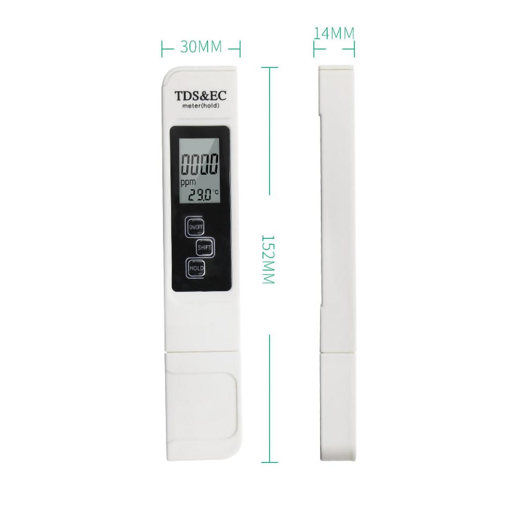 TDS EC Meter Portable Compact LCD Display 3 in 1 TDS EC Temperature Water Quality Test Pen for Aquarium Swimming Pool