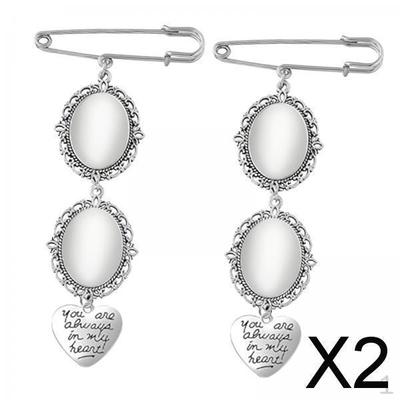 2x Hochzeitsstrauß Foto Charms, You Are Always in My Heart Charms Boutonniere Braut