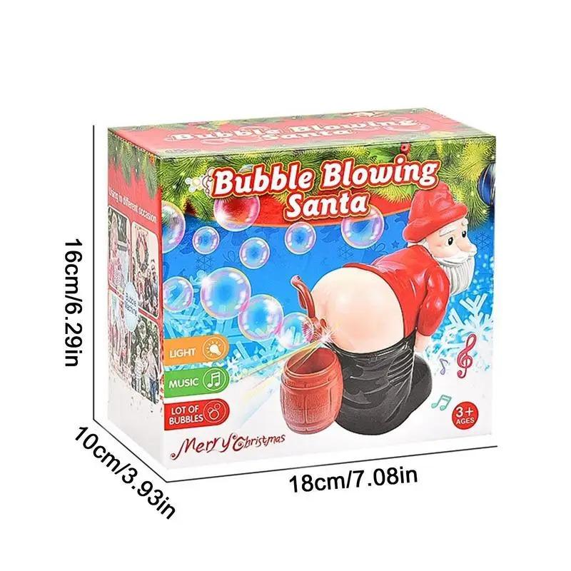 Funny Bubble Machine Santa Bubble Toy Electric Santa Butt Blowing Bubbles With Music And Lights Christmas Gift For Kids