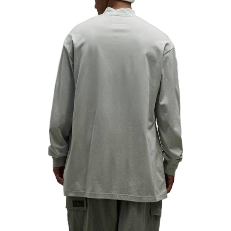 Y-3 FW23 Solid Color High Neck Long Sleeve T-Shirt Unisex Tops Gray IP7706