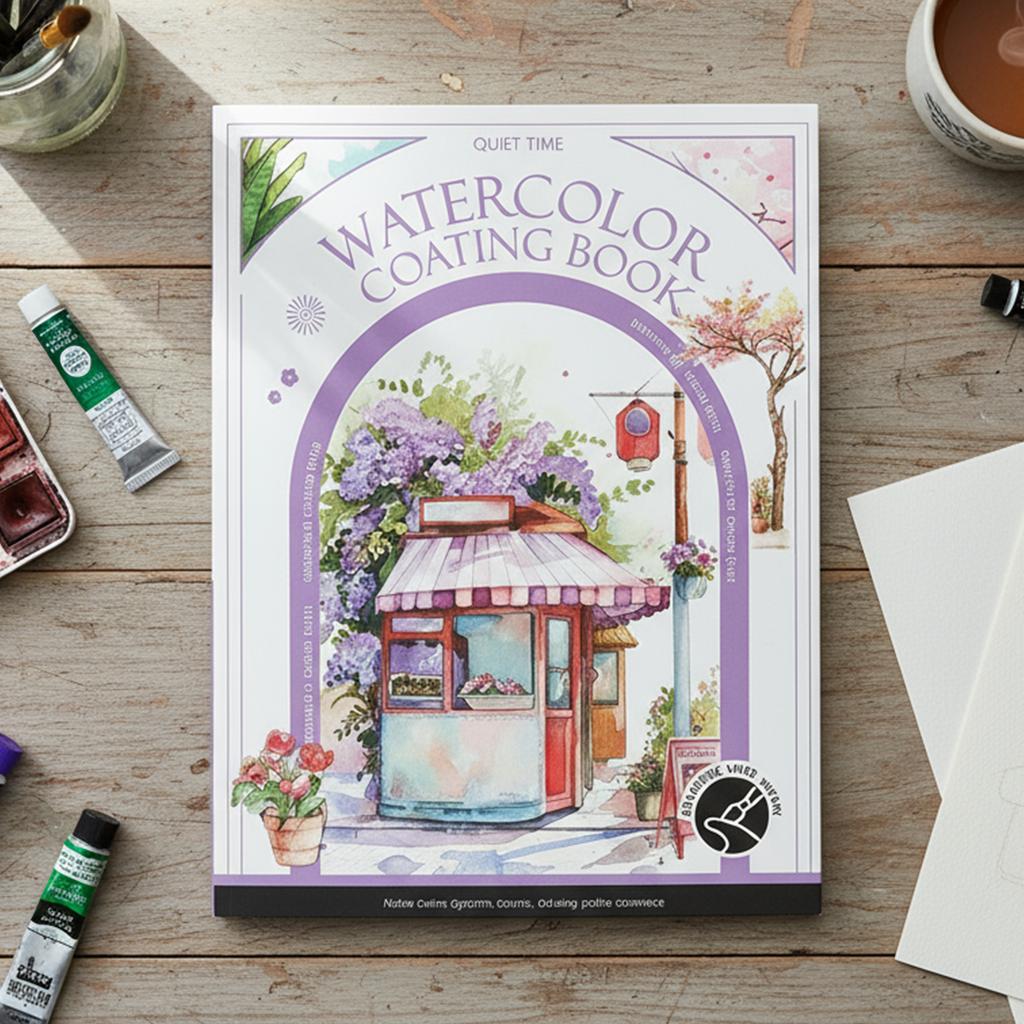 Watercolor Coloring Book with 12 Colors Paint Cakes and Brush Water Color Paper Book Paint Set for Adults Beginners