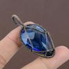 Natural Tree Of Life London Blue Topaz Copper Wire Wrap Pendant 2.36" v2I38