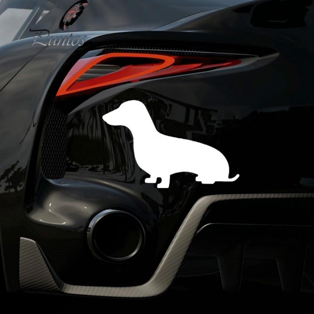 Car life qualitative  Cute Dachshund Dog Motorcycle Vehicle Reflective Decals Sticker ation