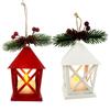 Warm Glowing Redness White Candle Christmas Trees Hanging Decorations For Holiday Ambiances