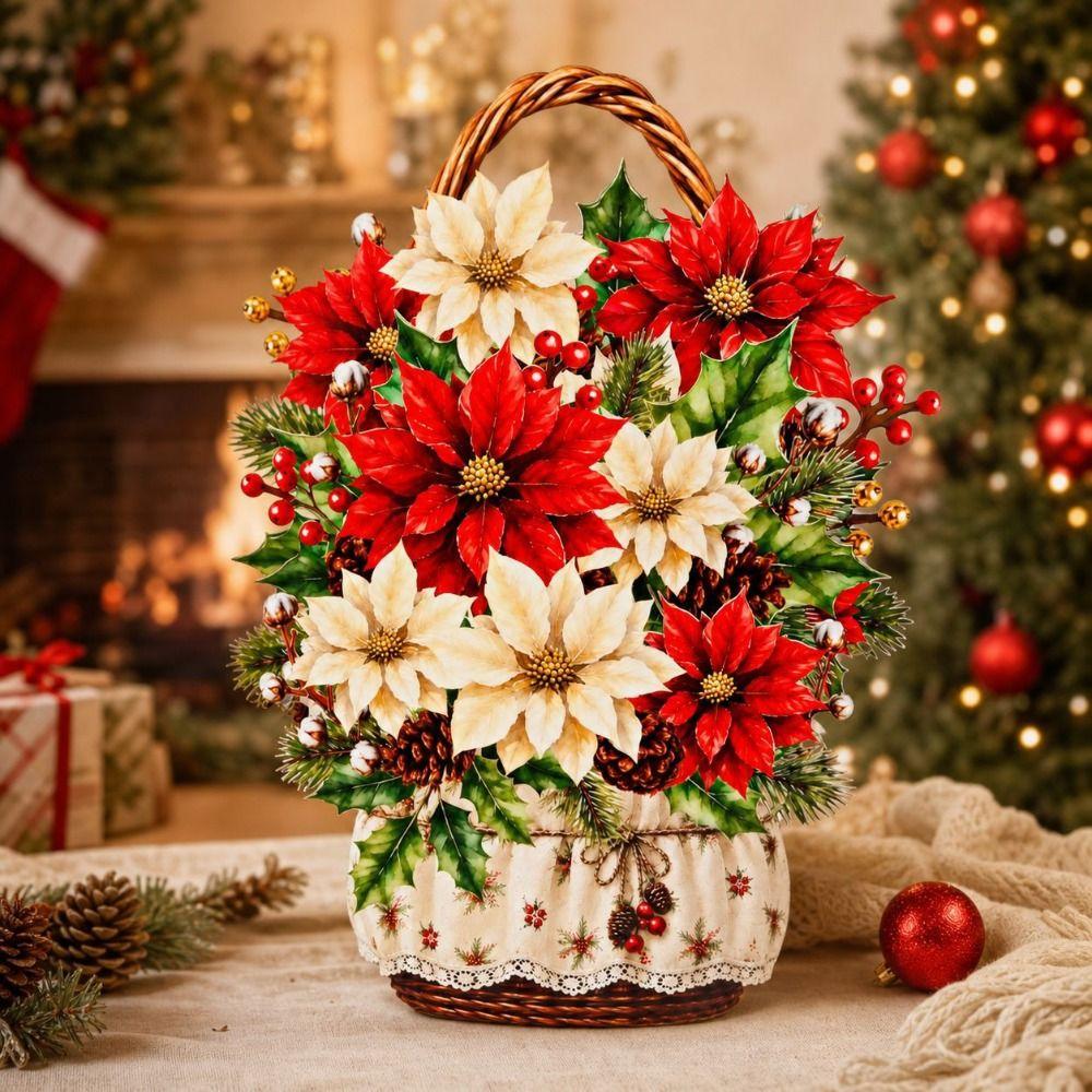 Hot Stamping Christmas Greeting Card Hollow Paper Carving Popup Card Holiday Greeting