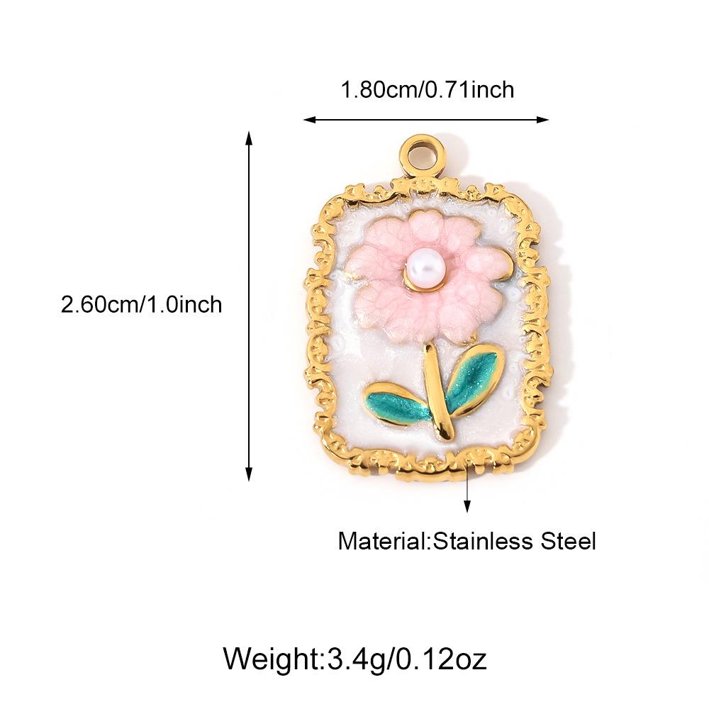 Garden Oil Painting Pendant DIY Earring & Necklace Jewelry Accessories, Stainless Steel