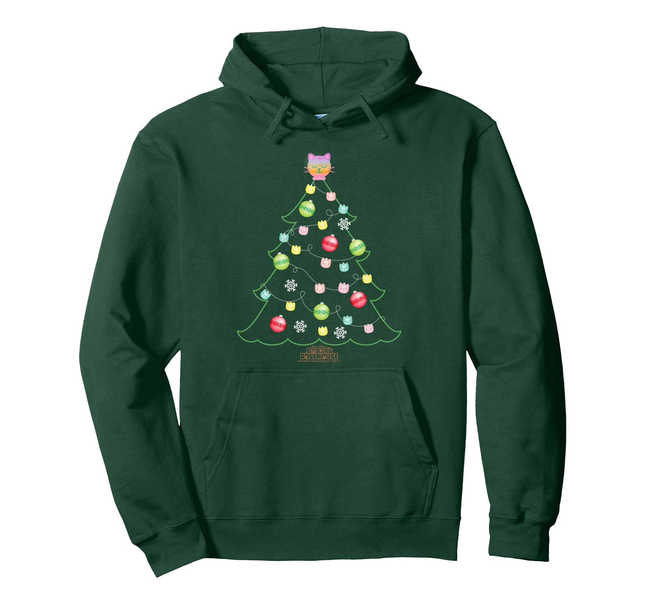

DreamWorks Gabby s Dollhouse Kitty Christmas Tree Hoodie