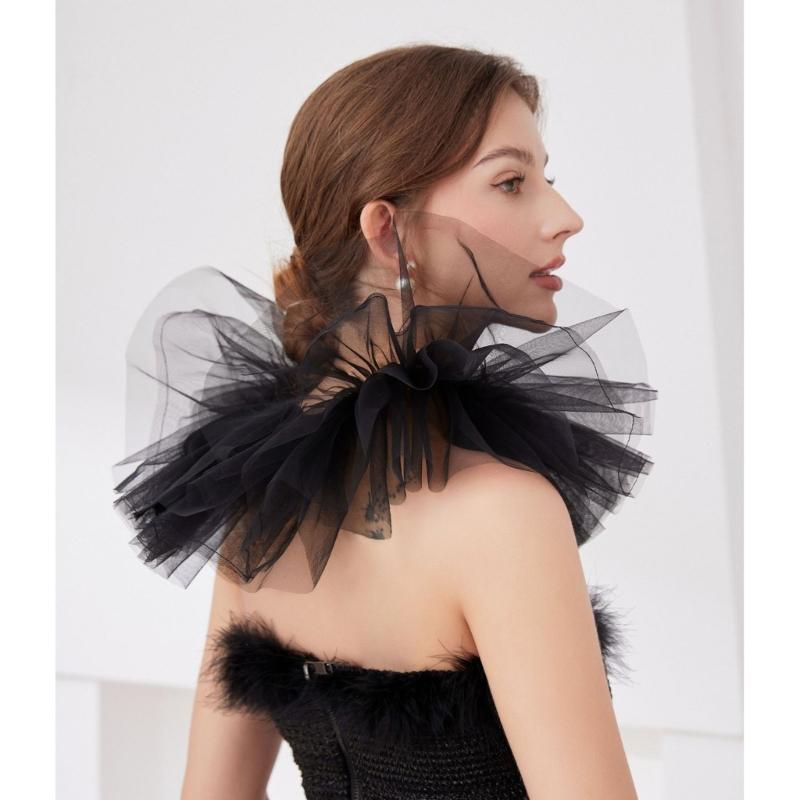 Renaissance-Stile Rüschenkragen Lagen-Nackenwickel Cosplay-Kragen für historische Nachstellungen und Kostümpartys