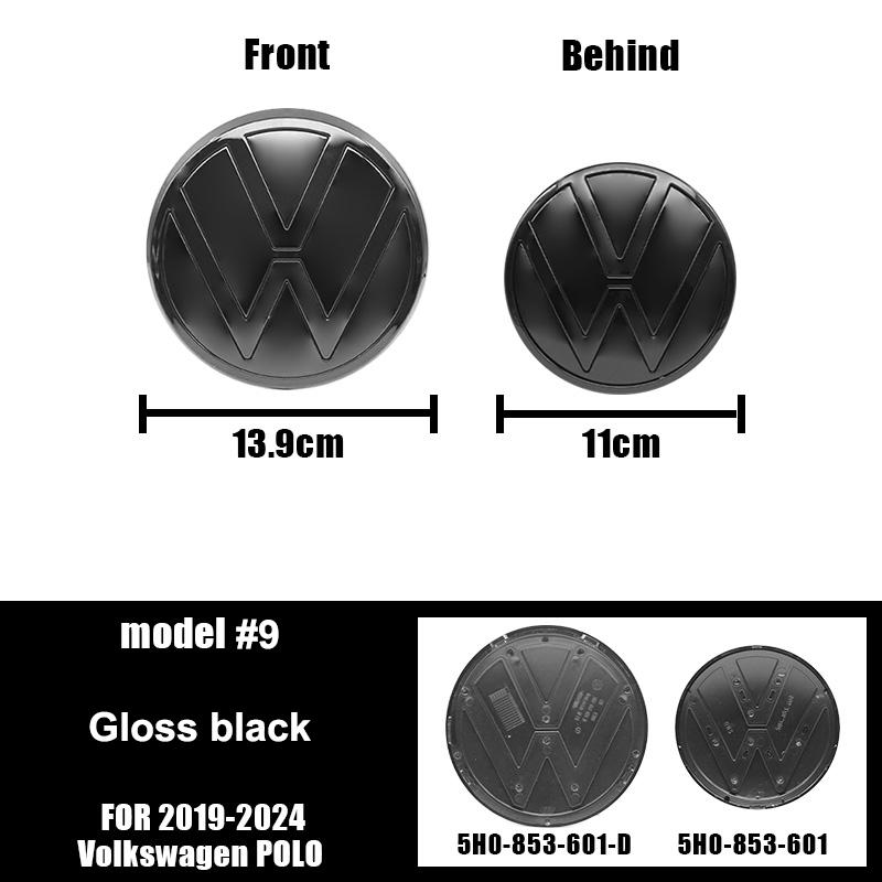 

2026 Hot For VOLKSWAGEN VW 2pcs For VW Volkswagen POLO 2019-2024 Replacement Car Front Grill/Rear Emblem Lid Covers Logo Badge A