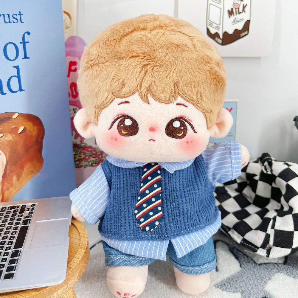 1 set Denim Shorts 20cm Cotton Doll Clothes School Uniform Plush Doll Clothes  Children's Gift