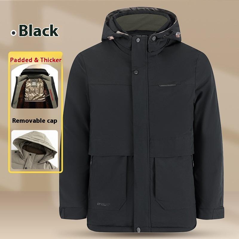 Cozy Up Men's Parka Winter Coats Warm Puffer Jacket with Removable Fur Hood