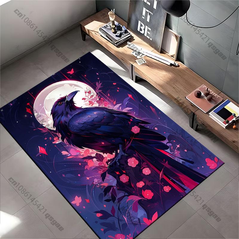 Raven moonlight flowers mystery carpet Yoga living room room decor children's crawling mat doormat area rug games mat