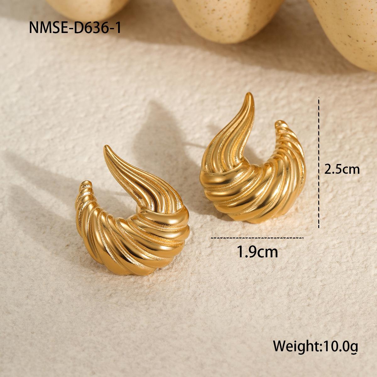 GEMCHIC Women s Irregular Twisted Hoop Earrings Stainless Steel Geometric Wave Studs Fashion Gold Silver Ear Jewelry 18K