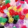 30pcs 3.5cm Snow Gauze Fabric Flower Colorful Carnation Artificial Flowers For DIY Wedding Party Clothing Headwear Decoration