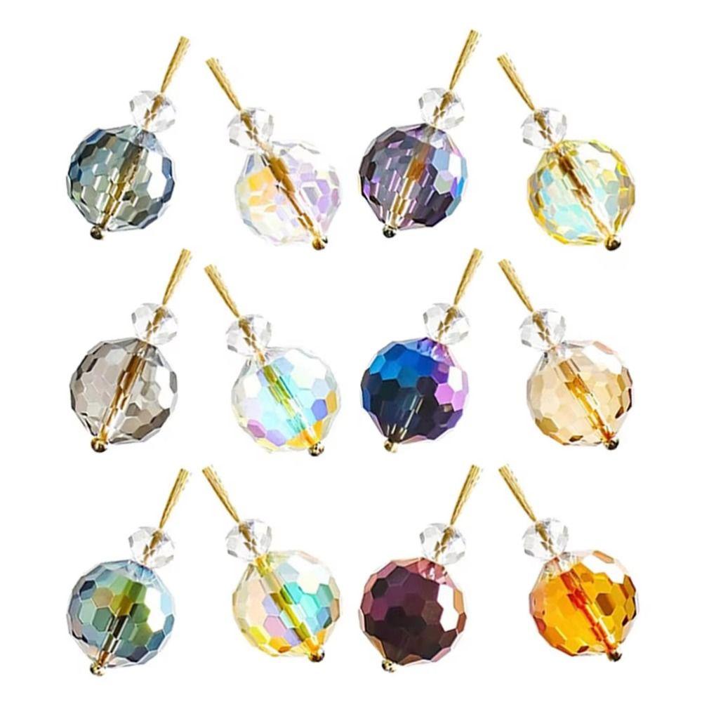 12Pcs Sparkle Christmas Tree Decoration 22mm Hanging Crystal Balls Pendant  Party Decor
