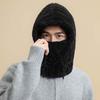 Solid Color Winter Pullover Cap Polyester Compact Cap Scarf Warmer Wrap Head Hat  Women