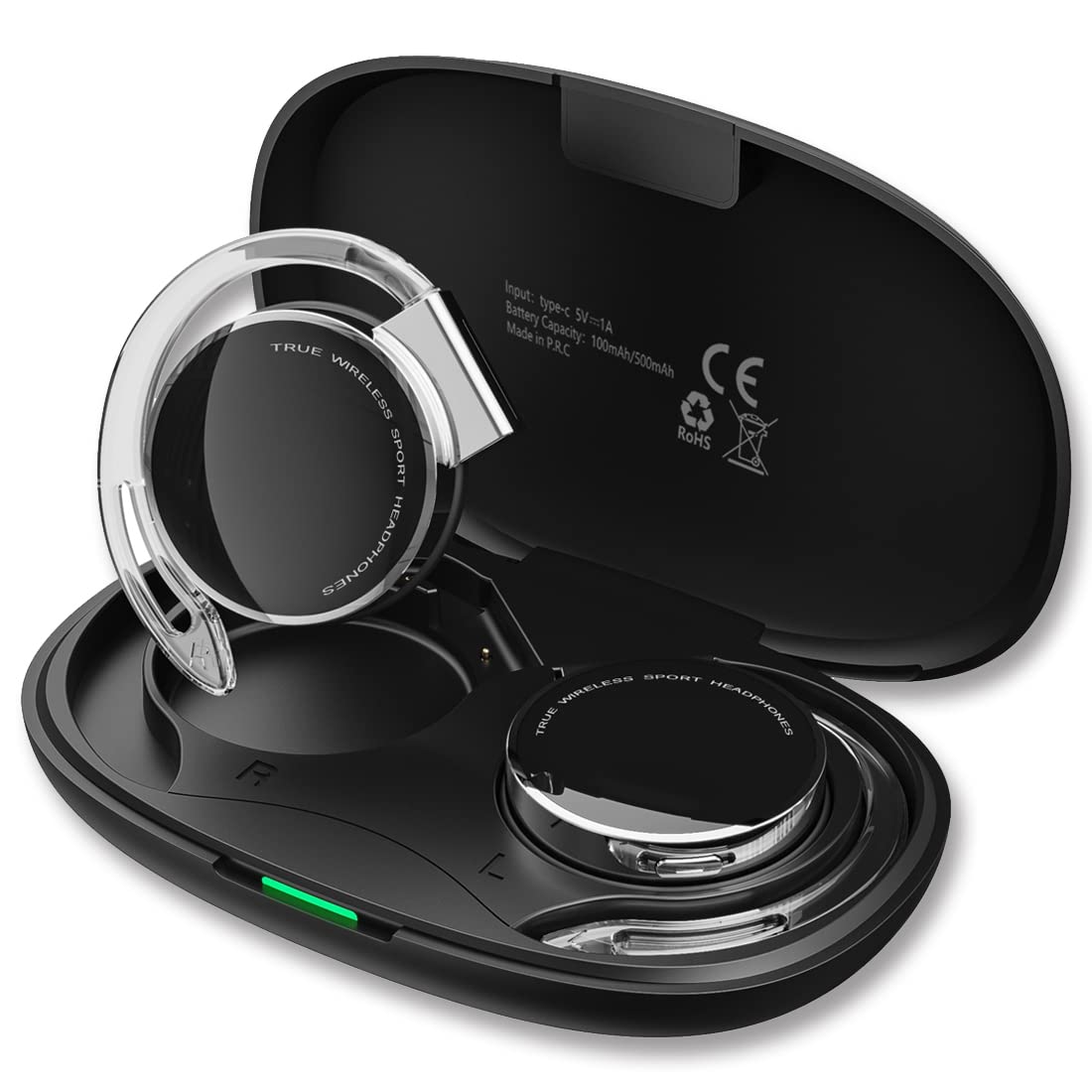 

Беспроводные спортивные легкие наушники с Bluetooth, новые, носимые, с заушным креплением, наушники-клипсы, наушники-вкладыши, наушники открытого типа, гарнитура, метод, без уха чёрный