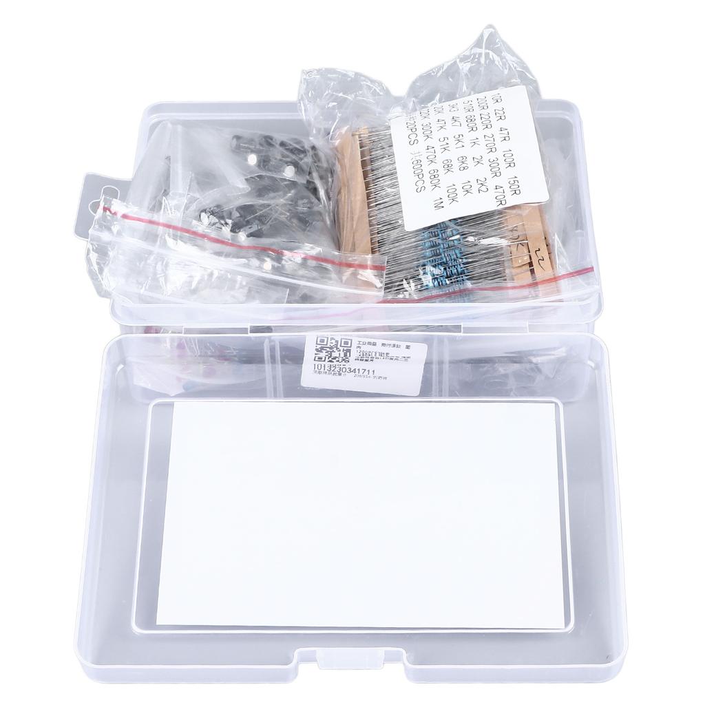 1500PCS Electronic Component Kit Resistors Transistors Ceramic Electrolytic Capacitors LED Diodes As