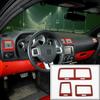 Red Carbon Air Condition Outlet Vent Cover Trim for Dodge Challenger 2009-2014