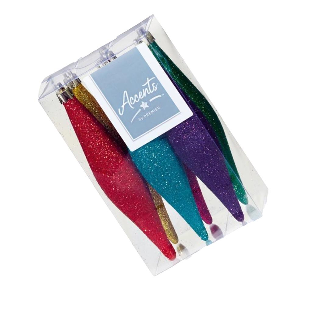 Premier Glitter Christmas Decoration (Pack of 6)