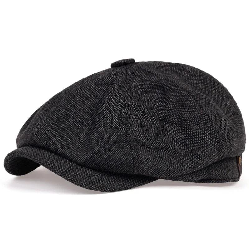 Men Casual Newsboy Hat Peaky Spring Autumn Diamond Check Retro Beret Hat Casual Hats Octagonal Cap Hip Hop Berets