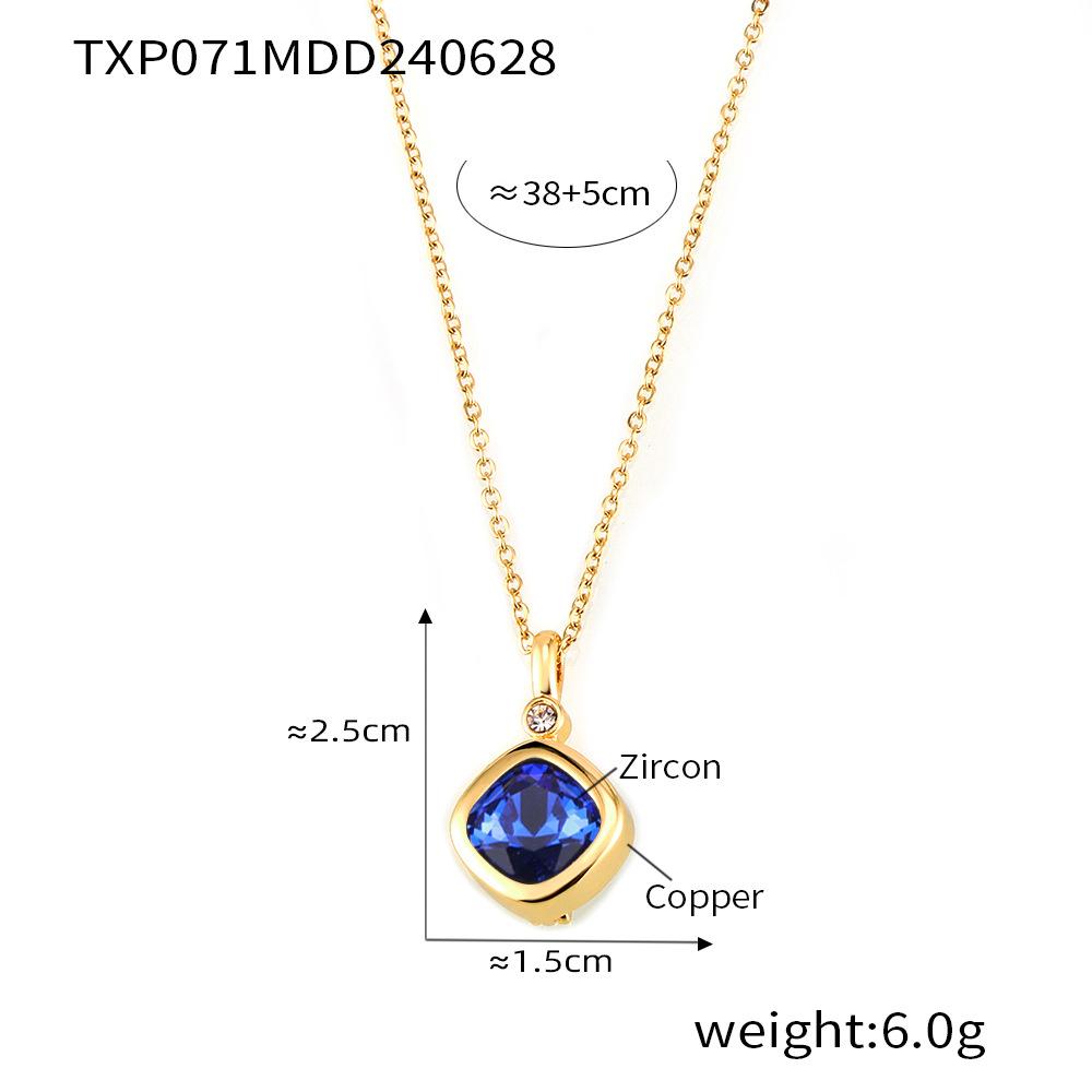 New Creativity Can Be Exchanged For 12 Kinds Of Colored Zircon Treasure Box Earrings 12 Birthstone Square Necklace Jewelry Set