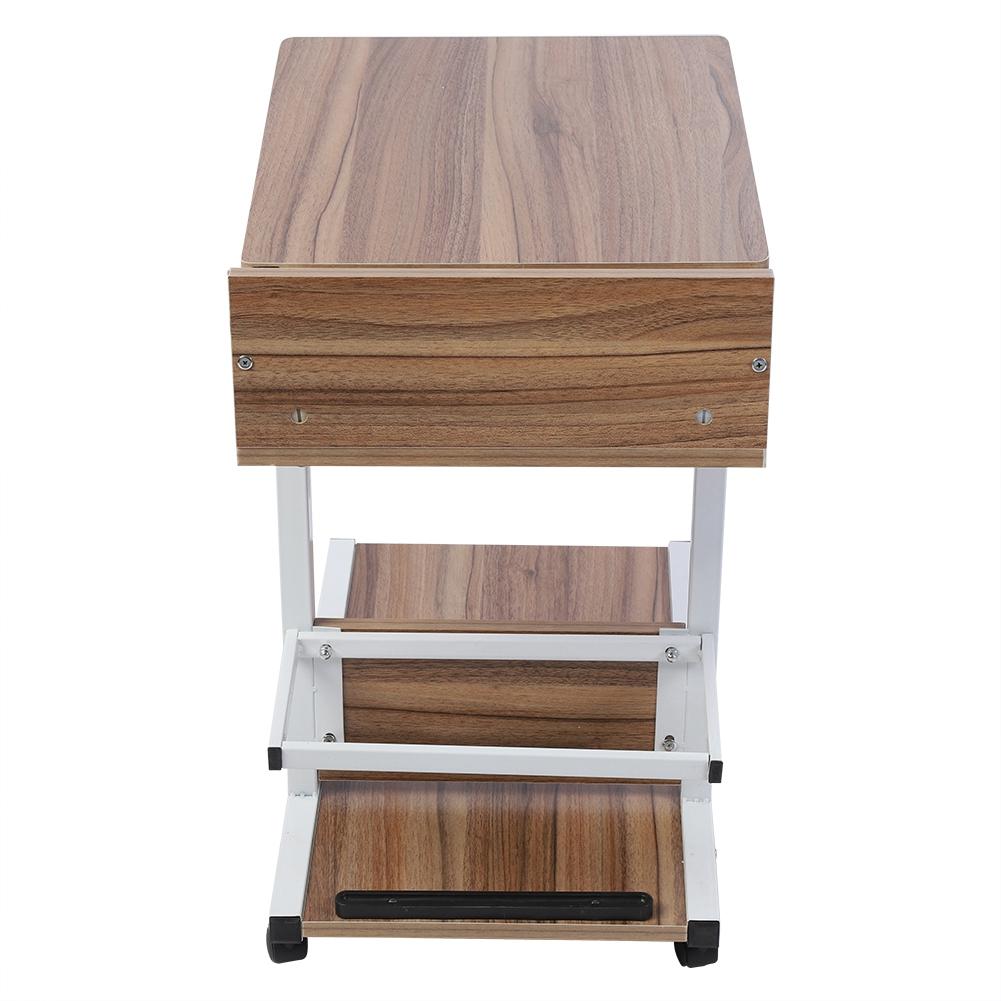 Birou portabil multifuncțional detașabil pentru laptop cu roți, sertar, canapea, cărți, stejar antic