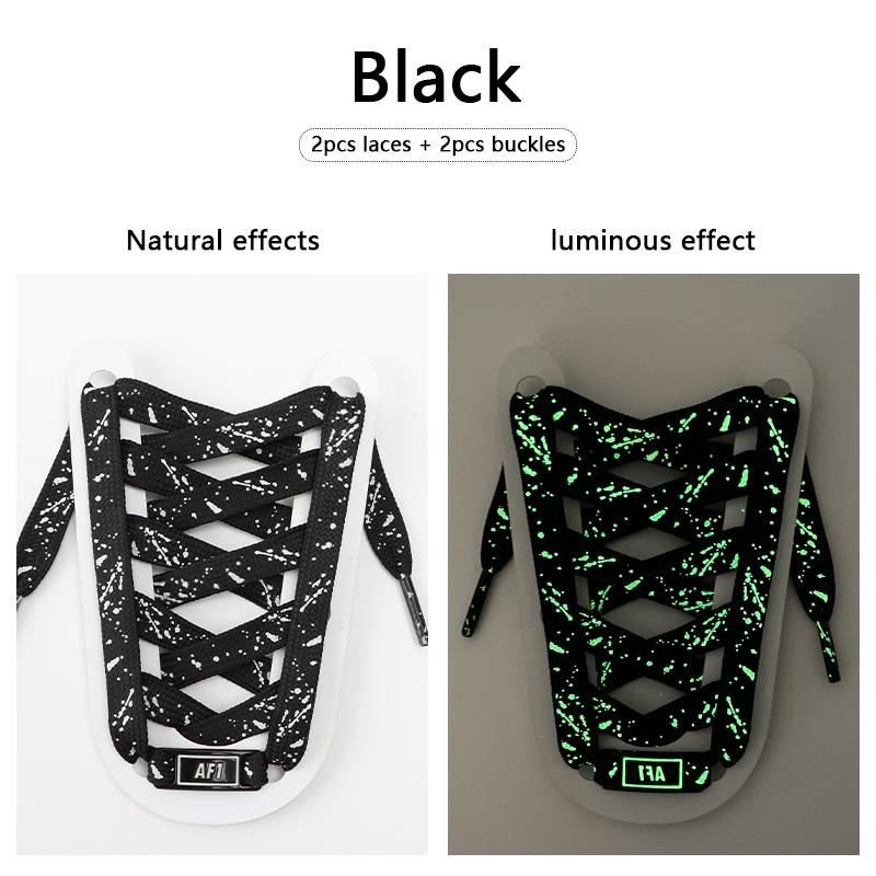 Flat Luminous Shoelace Fluorescent Shoelaces for Sneakers Glow In The Dark Night Shoe Laces for AF1 Shoestrings Buckle Decoratio