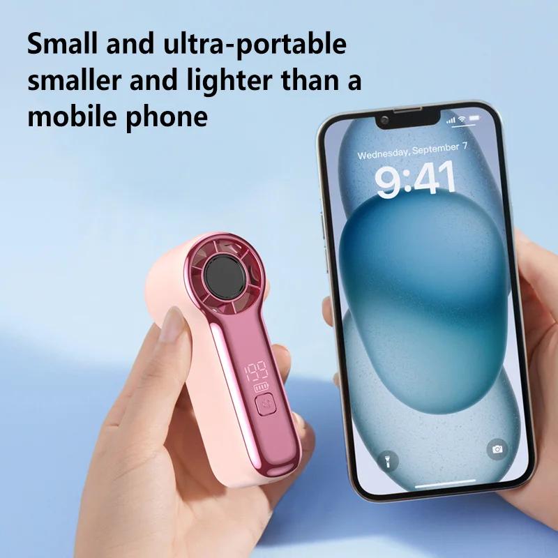 High Speed Mini Handheld Small Fan 199 Wind Speed TYPE-C Charging Battery Life Turbo Portable LED Screen Display Outdoor Fan2026