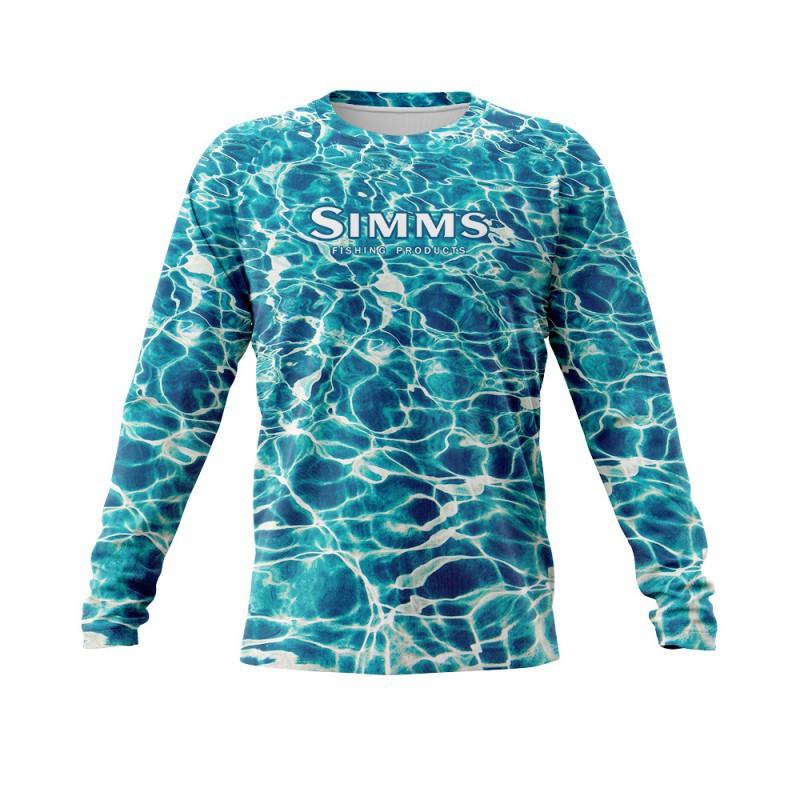 SIMMS Fishing Clothes Luya Long-sleeved Round-neck T-shirt Men's Sunscreen Quick-drying Breathable
