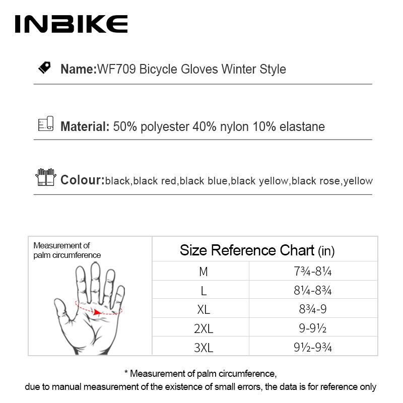 INBIKE Cycling Gloves for Men Women Warm Fleece Winter Biking Glove for Riding Bicycle Gloves Waterproof Touchscreen Accessories