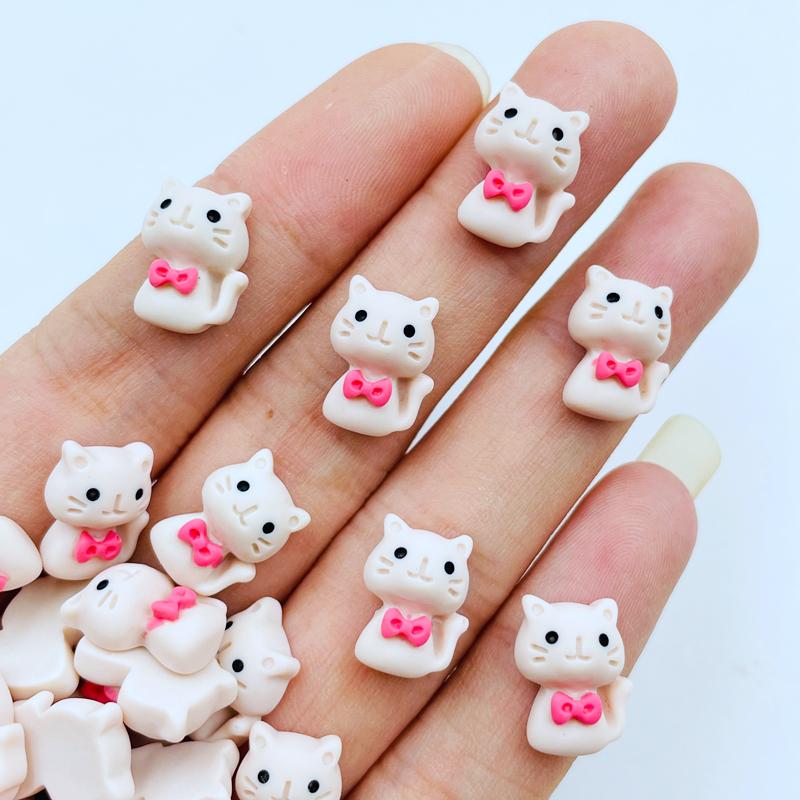 20Pcs New Cute Mini Kawaii Cartoon Kitten Flat Back Resin Cabochons Scrapbook Diy Party Hairpin Accessories Craft A128
