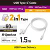 ELECOM USB Typ-C Kabel 2in1 Typ-C + Lightning Konvertierungskabel 1,5m PD kompatibel [MFi offizielles zertifiziertes Produkt] weiß [iPhone 16 Serie