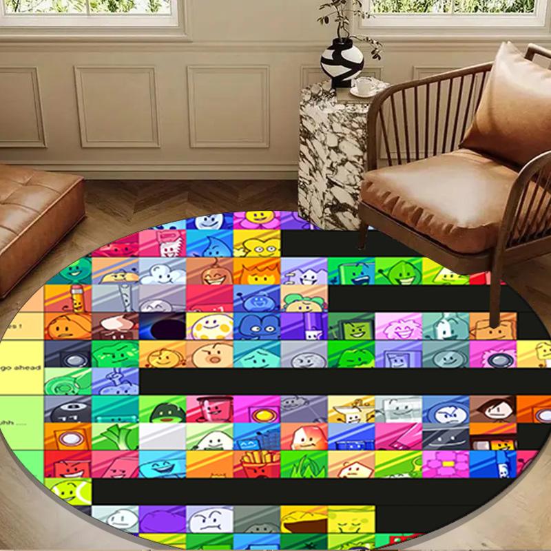 Colorful Dream Island Collage Round Rug for Livingroom,Bedroom, Palyroom, Chair Rug, Area rug, Circle Carpet, Large Size Fan Christmas gift