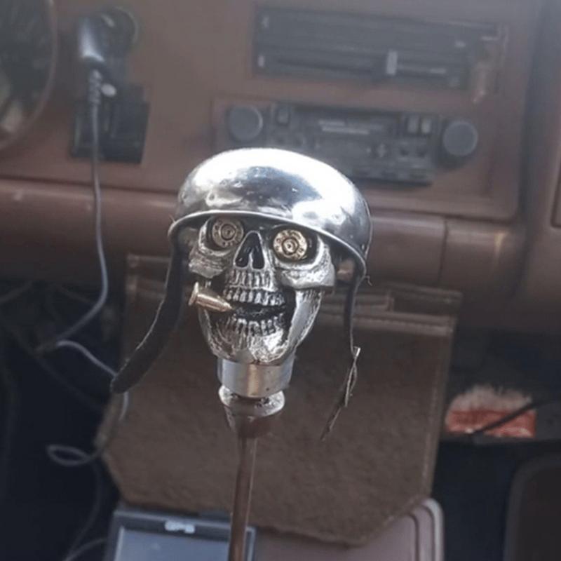 1pcs Skulls Soldier Grip - Handcrafted Gear Knob,Sliver Skulls Car Stick Shifter Handle,Skeleton Style Transmissions