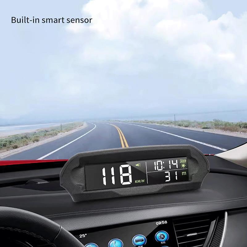 Auto GPS Speedometer With Solar Charging Head Up Display Car Smart Digital Alarm Reminder Meter Electronics Accessories
