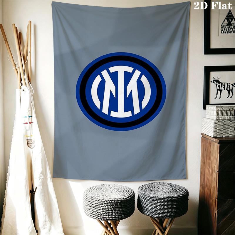 Inter Milan Logo Wallpaper Threepiece Set 1 Duvet Cover 2 Pillowcase Without Core Christmas Birthday Gift Bedding Set Soft And Comfortable